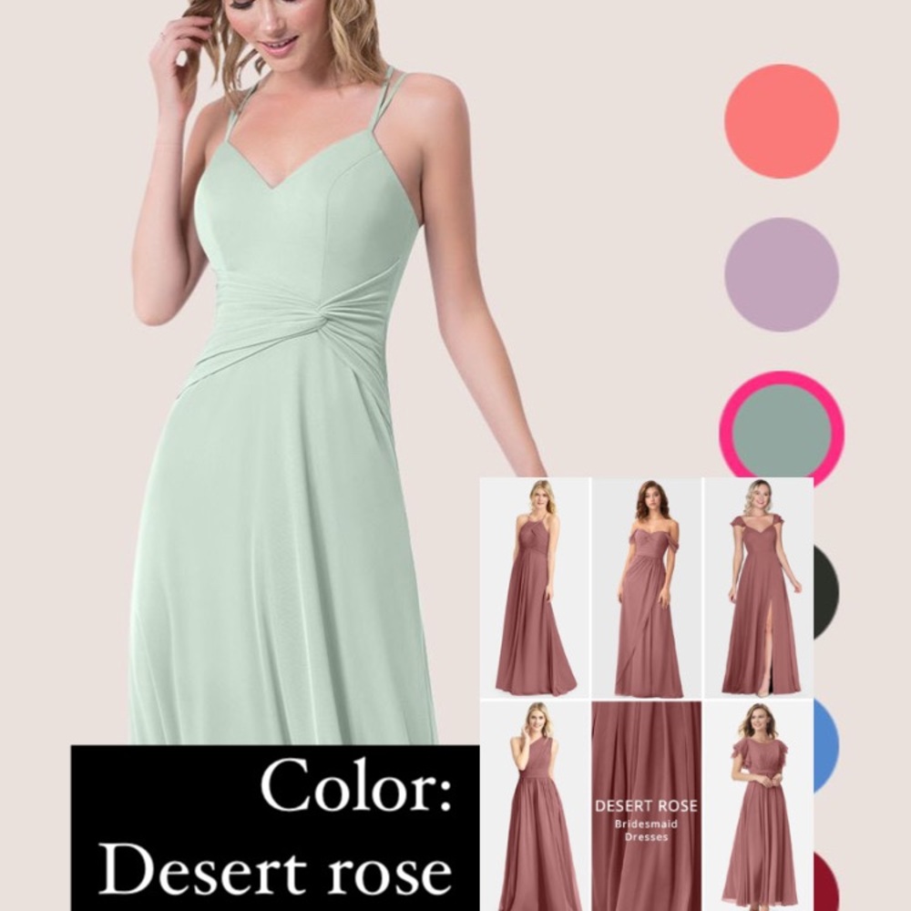 Azazie bridesmaid dress- desert rose , size A4 Never worn!! - Picture 2 of 3